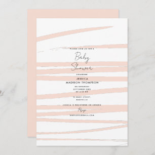 Invitation Lignes rose vif modernes Baby shower d'art Abstrai