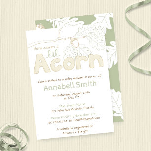 Invitation Lil Acorn - croquis de branche et lettres