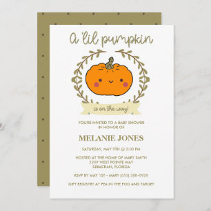 Invitation 'Lil Citrouille Automne Halloween Baby shower Invi
