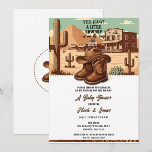 Invitation Lil Cowboy Bottes et chapeau Country Western + Bab