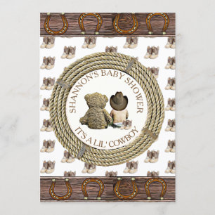 Invitation Lil' Cowboy Country and Western Baby shower