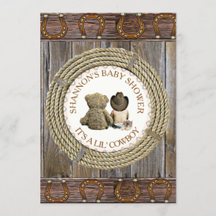 Invitation Lil' Cowboy Pays et Baby shower de l'Ouest