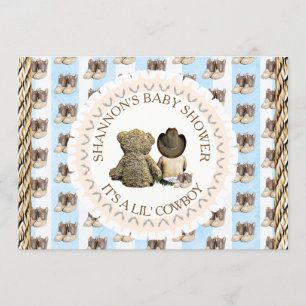 Invitation Lil' Cowboy Pays et Baby shower de l'Ouest
