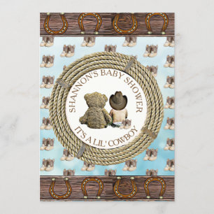 Invitation Lil' Cowboy Pays et Baby shower de l'Ouest