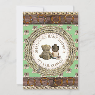 Invitation Lil' Cowboy Rustic Country et Western Baby shower