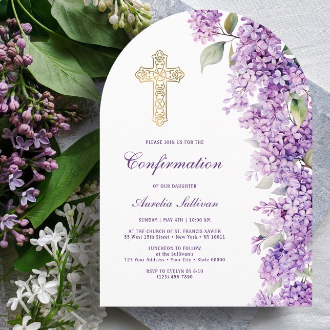 Invitation Lilac Arch Confirmation (Créateur téléchargé)