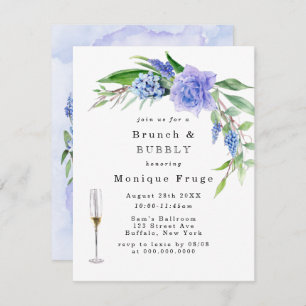 Invitation Lilac Blue Hyacinth Peony Brunch & Bubbly Invitati