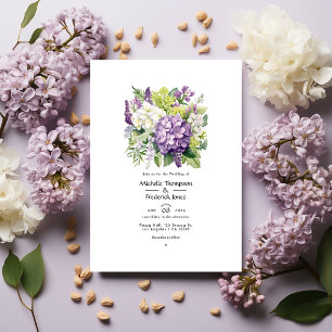 Invitation Lilac, Céleri et Mariage floral blanc