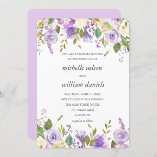 Invitation Lilac   Chic Lavender Aquarelle Mariage Floral