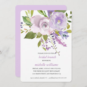 Invitation Lilac Chic Lavender Floral Mariage Bridal Brunch