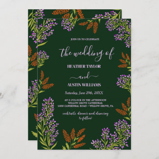 Invitation Lilac Colorful Wildflower Botanical Wedding 