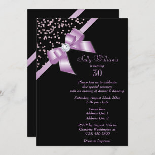 Invitation Lilac Confetti & Jewel Bow 30e anniversaire
