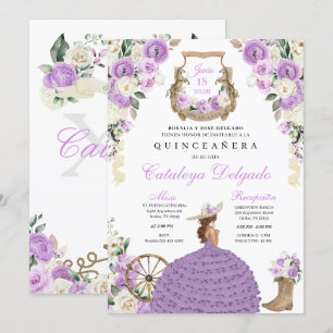 Invitation Lilac Cowgirl Western Princesse Quinceañera