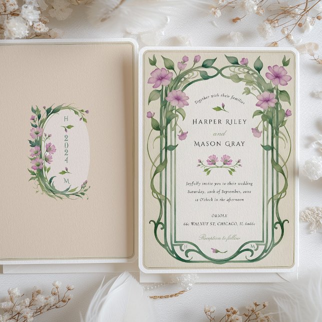 Invitation Lilac Elegance Floral Mariage (Créateur téléchargé)