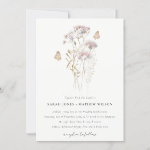 Invitation Lilac Fleur sauvage Fern Botanique Aquarelle Maria