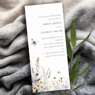 Invitation Lilac Fleur sauvage Papillon Jardin Couples Douche
