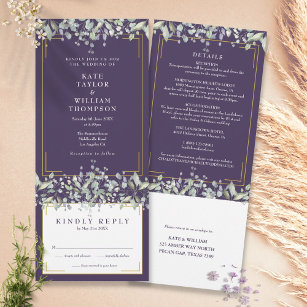 Invitation Lilac Folige Purple Tout En Un Mariage Détails
