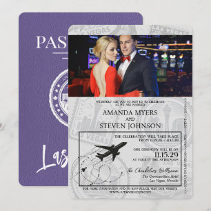 Invitation Lilac Las Vegas Mariage de passeport