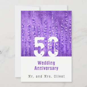 Invitation Lilac Lupines 50 Anniversaire du Mariage