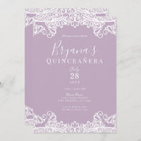 Lilac Mauve & Blanche dentelle Elégante Quinceañer