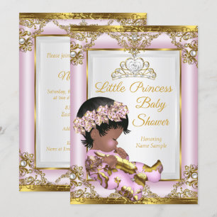 Invitation Lilac Pink Gold Princess Baby shower ethnique