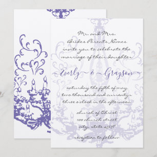 Invitation Lilac Pourpre Vintage Lustre Antique Mariage  I