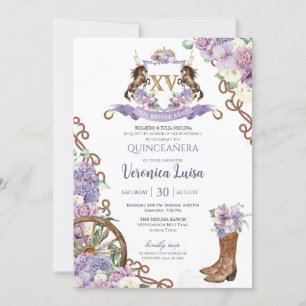Invitation Lilac Purple Classy Western Charro Quinceanera