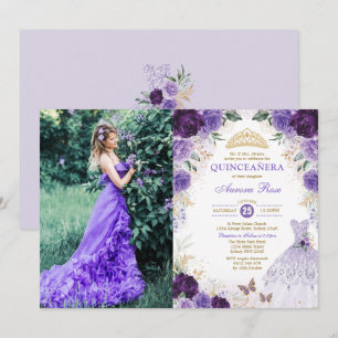 Invitation Lilac Quinceañera Mis Quince 15e anniversaire Phot