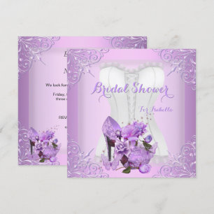 Invitation Lilac Rose Talon Haut Papillon en Dentelle 2 pour 