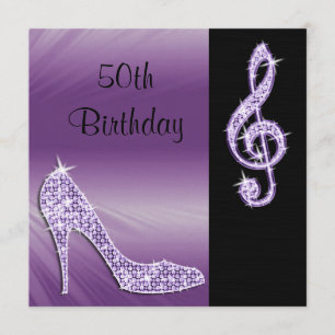 Invitation Lilac Stiletto & Treble Cleft 50e anniversaire