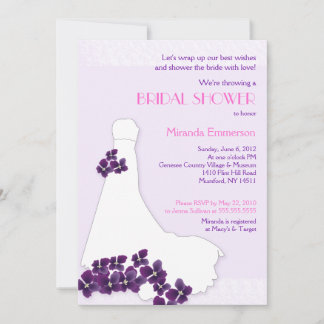 Invitation Lilac & Violets Fête des mariées de robe de mariée