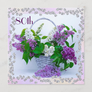 Invitation Lilacs & Diamonds 80e anniversaire