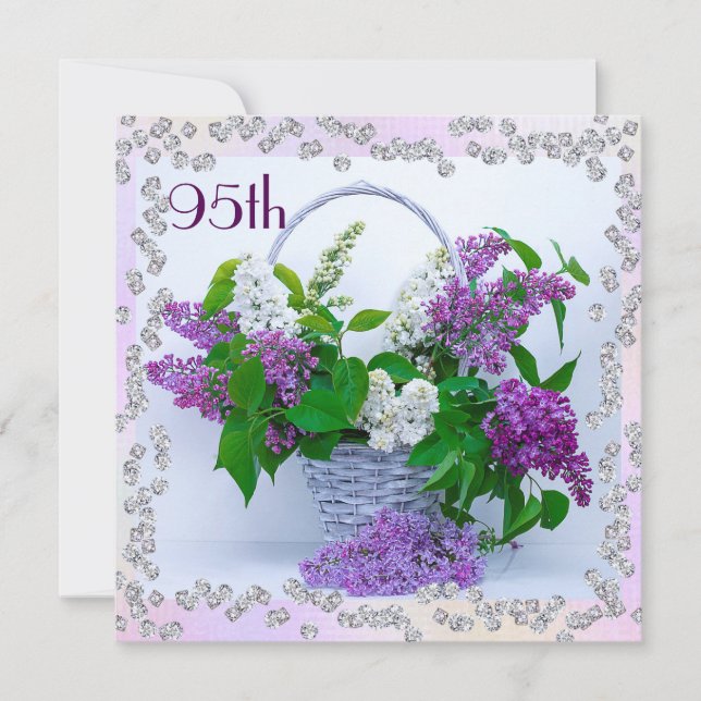 Invitation Lilacs & Diamonds 95e anniversaire (Devant)