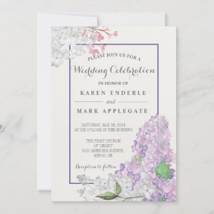 Invitation Lilacs en Fleur Printemps Mariage