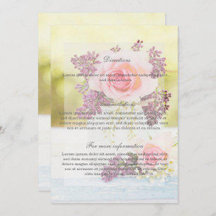 Invitation Lilacs et Rose Vintage Wedding Directions