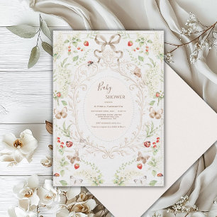 Invitation Lilas Blancs Baby-Sharing Fantaisiste Vintage