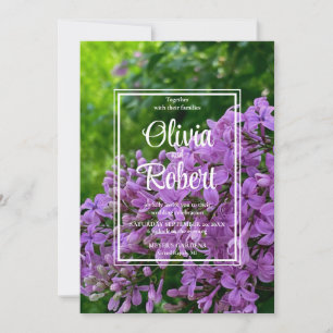 Invitation Lilas élégants mariage lavande violette