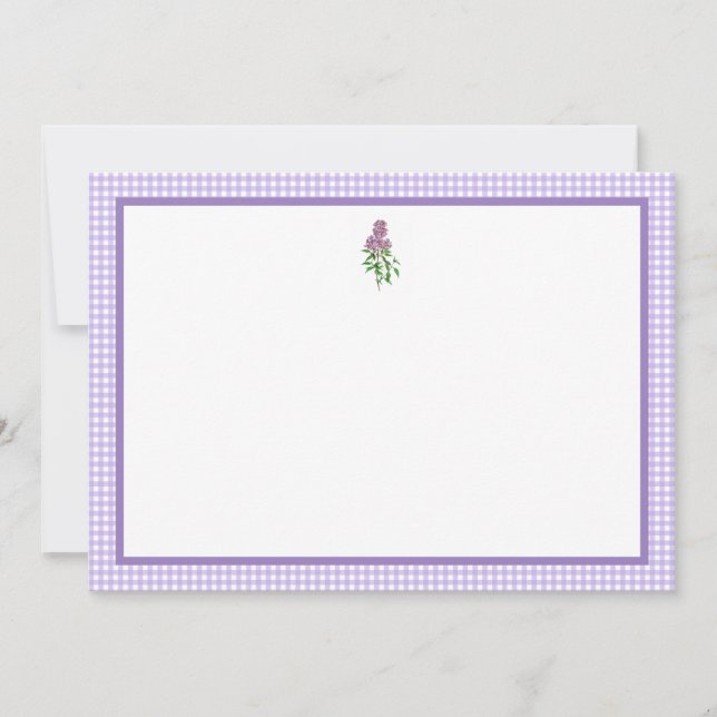 Invitation Lilas et Gingham (Devant)