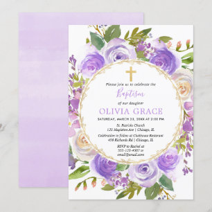 Invitation Lilas pourpre floral de lavande de fille de