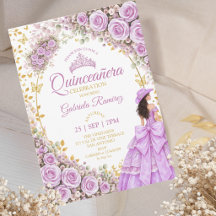 Lilas Roses Violettes Dorées Quinceañera Occidenta