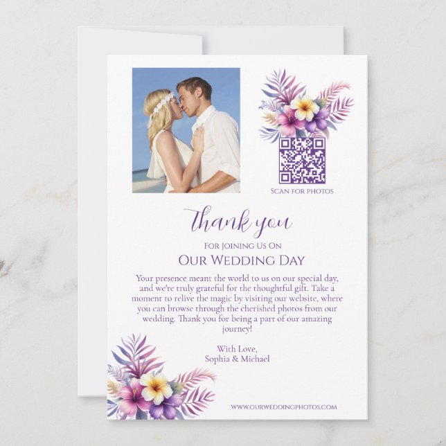 Invitation L'île de la aquarelle Romance-Mariage Merci - (Devant)