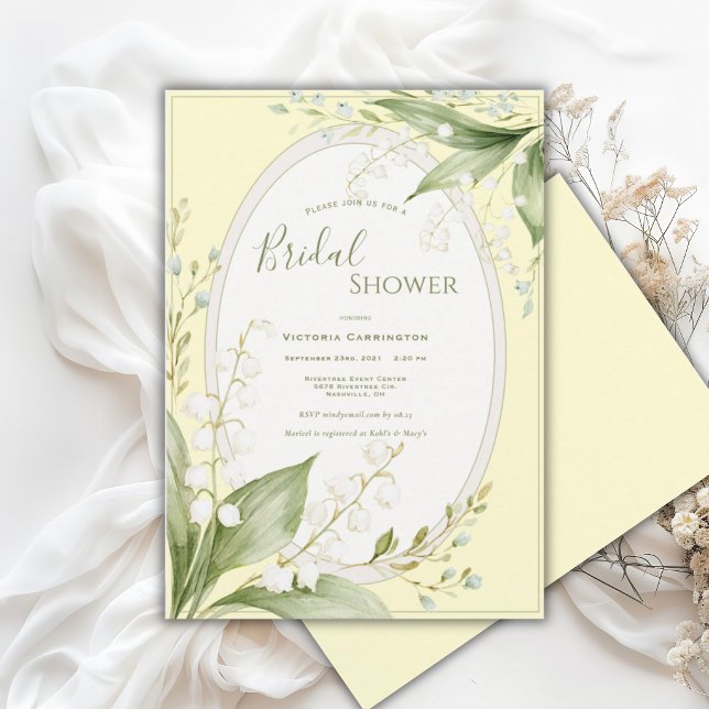 Invitation Lilies blanches de la vallée Jaune Mariage  (Créateur téléchargé)