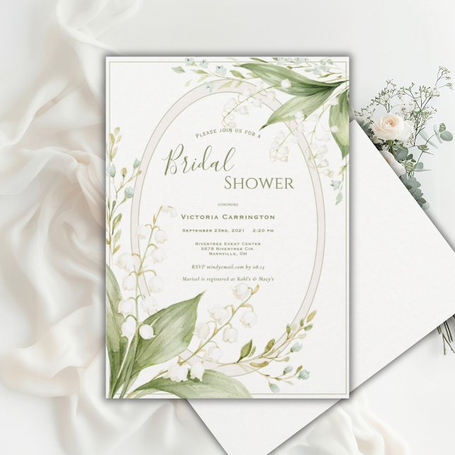 Invitation Lilies blanches de la vallée Mariage fantaisiste  (Créateur téléchargé)