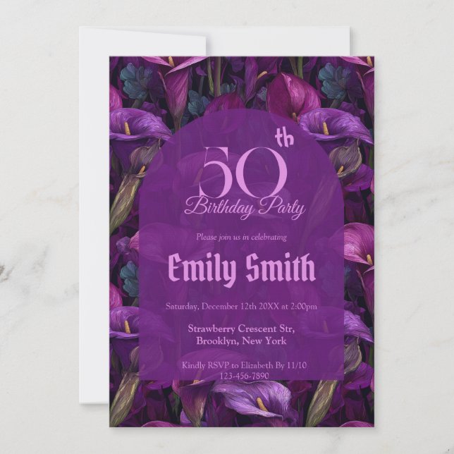 Invitation Lilies Floral Chic Appel 30e Anniversaire (Devant)