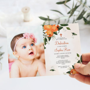 Invitation Lilies & Orange Floral