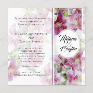 Invitation Liliums Stargazer Aquarelle