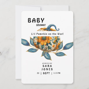 Invitation Li'll Citrouille On the Way Baby shower coloré