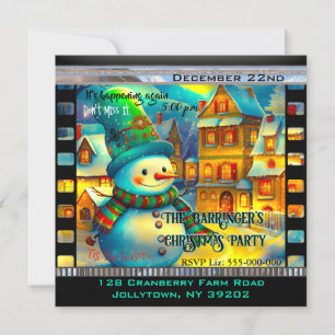 Invitation Lilly Snowman mignonne fête de Noël annuelle