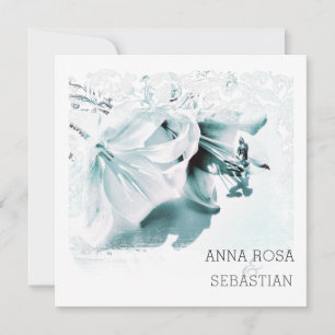 Invitation ~* Lily AR12 QR PHOTO RSVP Mariage Floral Ornate