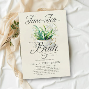 Invitation Lily de la Vallée au Thé Élégant et Chic pour la M